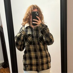 Plaid Sherpa-Lined Jacket